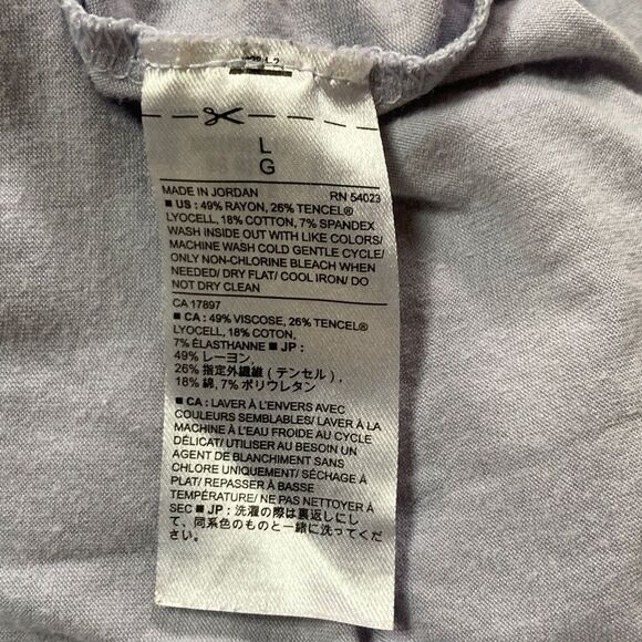 BANANA REPUBLIC Luxe Touch Icelandic Blue Crew Neck T Shirt Womens Large - Picture 8 of 11